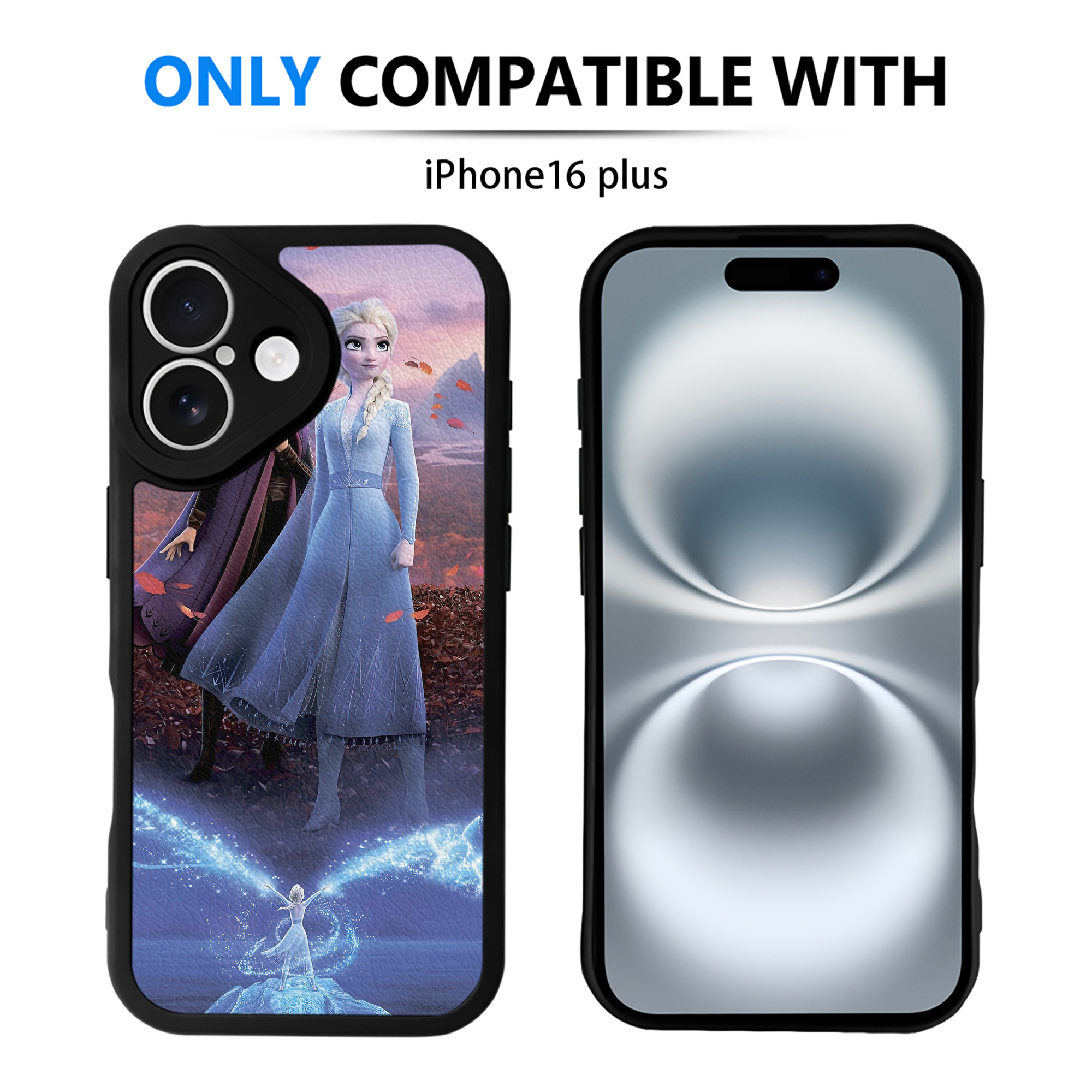 （画像用） アナと雪の女王 アンナ エルサ Frozen Anna Elsa 【iPhone 16シリーズ対応】シリコンスマホケース（レザー調） 材質：シリコン